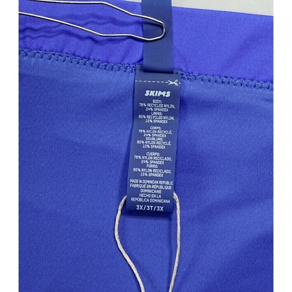 Skims Swim Sporty Mini‎ Skirt Womens 3X Cobalt Front Zipper